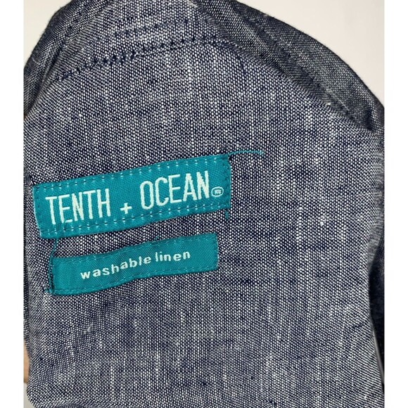 Tenth Ocean Shirt Mens XXL Gray Washable Linen NWT Button Up Short Sleeve - Picture 2 of 6